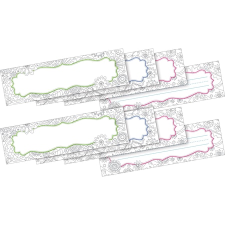 Barker Creek Color Me! In My Garden Bulletin Board Signs/Name Plates, Multi-Design, 72/Set, PK72 3810